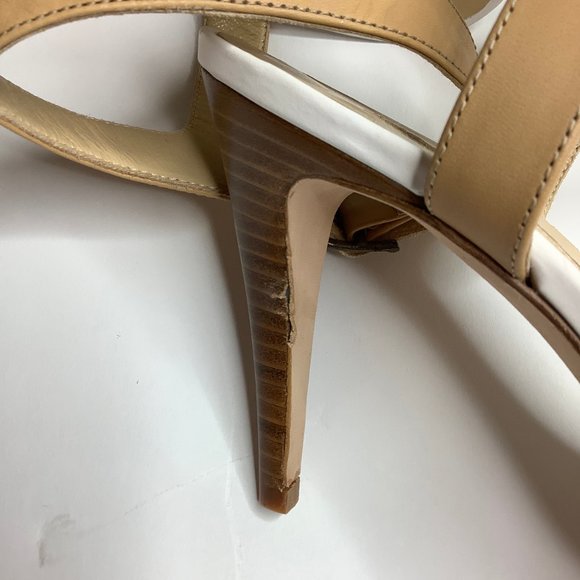 MANOLO BLAHNIK Leather Ankle Strap Sandals 40 Tan - Picture 4 of 5